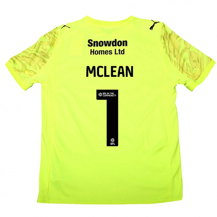 Danxen Niño Camiseta Katie Mclean #1 Verde Fluorescente Portero Equipación 2025/26 La Camisa México