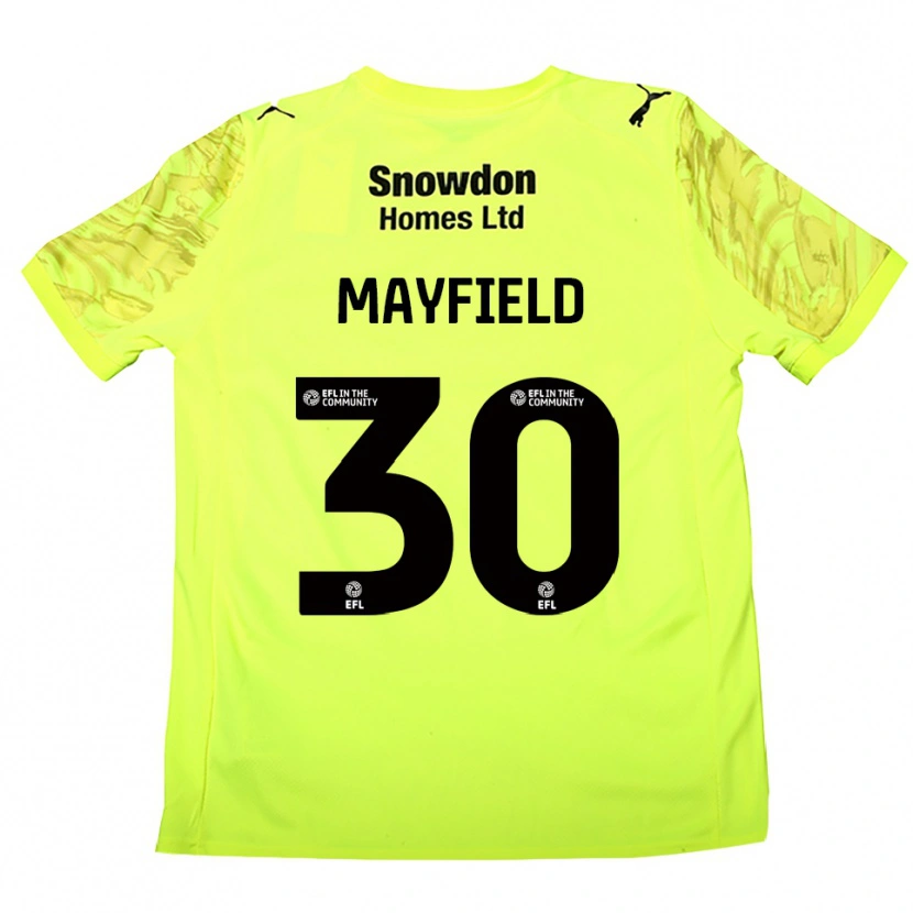 Danxen Niño Camiseta Holly Mayfield #30 Verde Fluorescente Portero Equipación 2025/26 La Camisa México