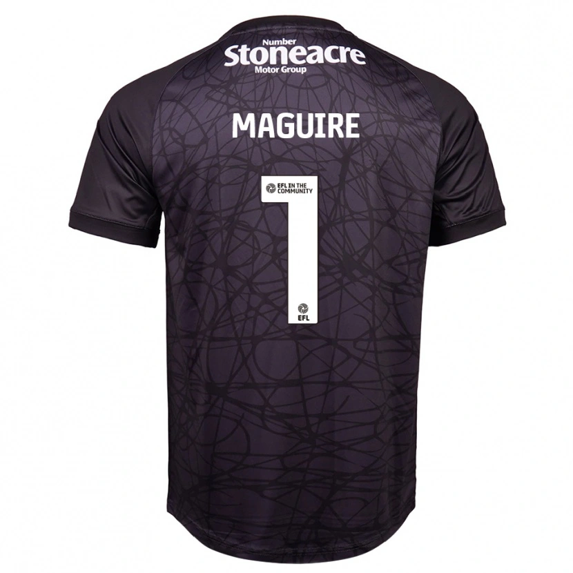 Danxen Niño Camiseta Imogen Maguire #1 Negro Blanco Portero Equipación 2025/26 La Camisa México