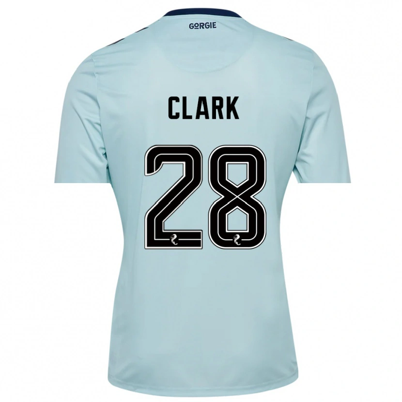 Danxen Niño Camiseta Zander Clark #28 Negro Azul Claro Portero Equipación 2025/26 La Camisa México