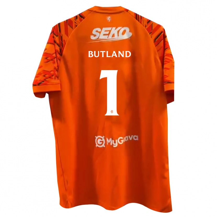 Danxen Niño Camiseta Jack Butland #1 Blanco Naranja Portero Equipación 2025/26 La Camisa México
