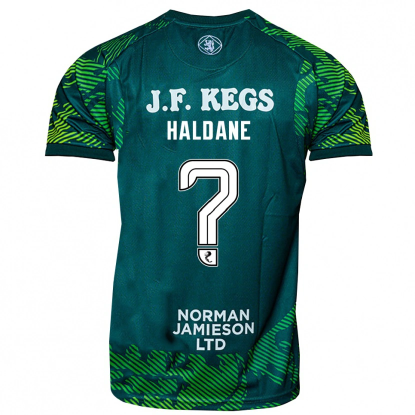 Danxen Niño Camiseta Lewis Haldane #0 Verde Blanco Portero Equipación 2025/26 La Camisa México