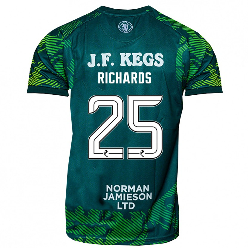 Danxen Niño Camiseta Dave Richards #25 Verde Blanco Portero Equipación 2025/26 La Camisa México