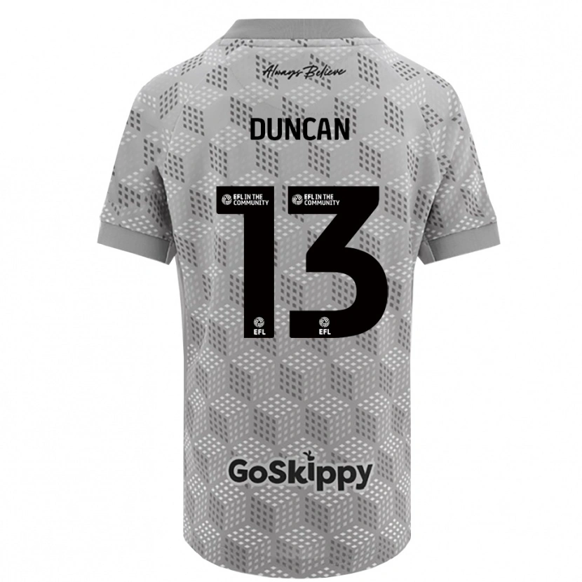 Danxen Niño Camiseta Joe Duncan #13 Gris Negro Portero Equipación 2025/26 La Camisa México