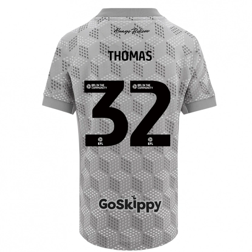 Danxen Niño Camiseta Lewis Thomas #32 Gris Negro Portero Equipación 2025/26 La Camisa México