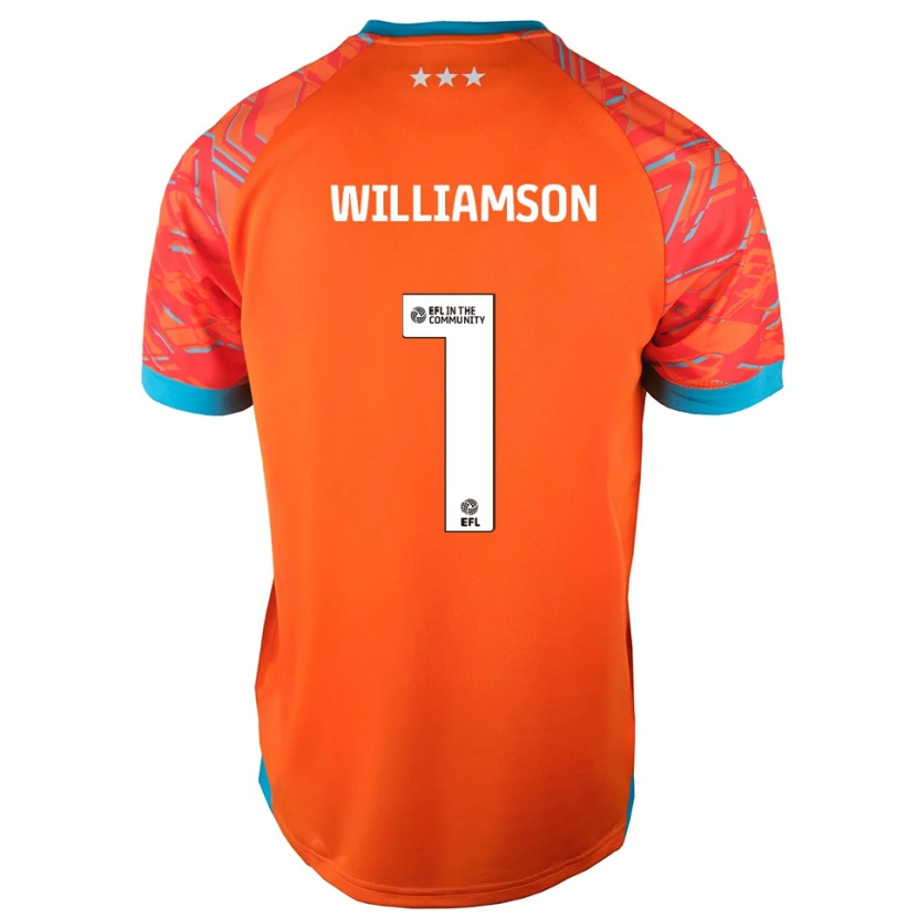 Danxen Niño Camiseta Woody Williamson #1 Blanco Naranja Portero Equipación 2025/26 La Camisa México