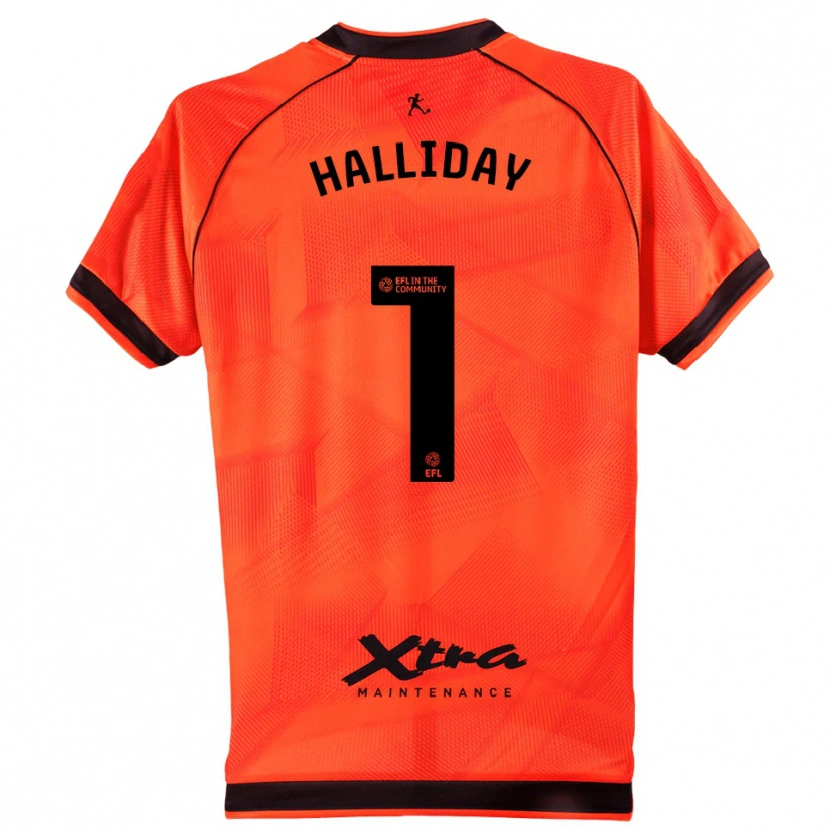 Danxen Niño Camiseta Joel Halliday #1 Negro Naranja Portero Equipación 2025/26 La Camisa México