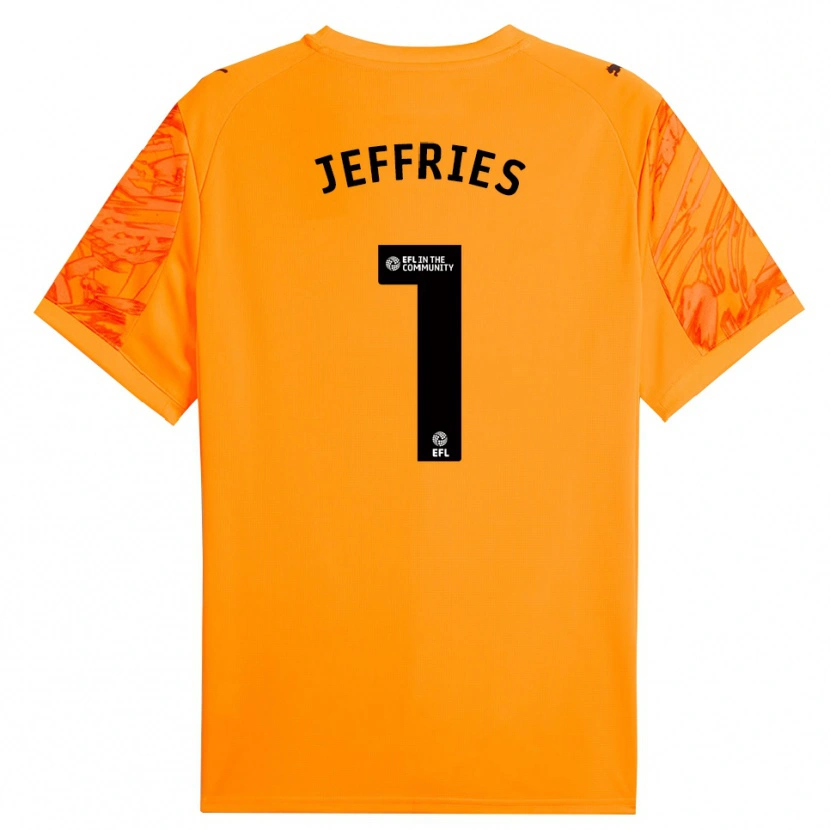 Danxen Niño Camiseta Josh Jeffries #1 Naranja Negro Portero Equipación 2025/26 La Camisa México