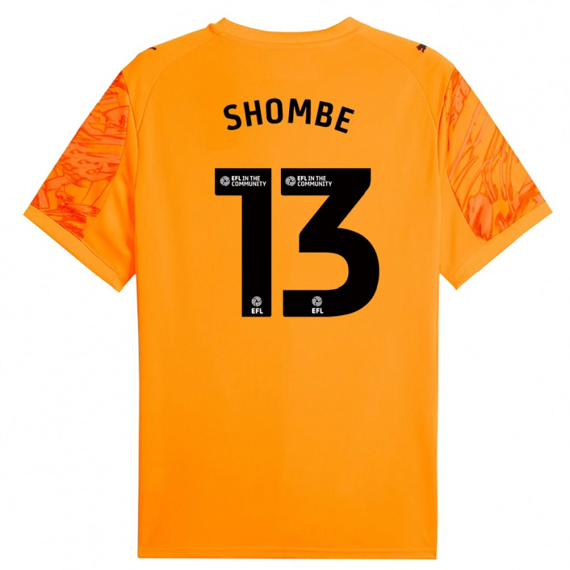 Danxen Niño Camiseta Khiani Shombe #13 Naranja Negro Portero Equipación 2025/26 La Camisa México