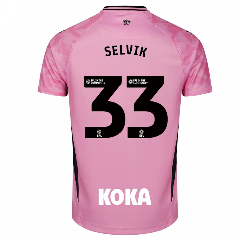 Danxen Niño Camiseta Egil Selvik #33 Negro Rosa Claro Portero Equipación 2025/26 La Camisa México