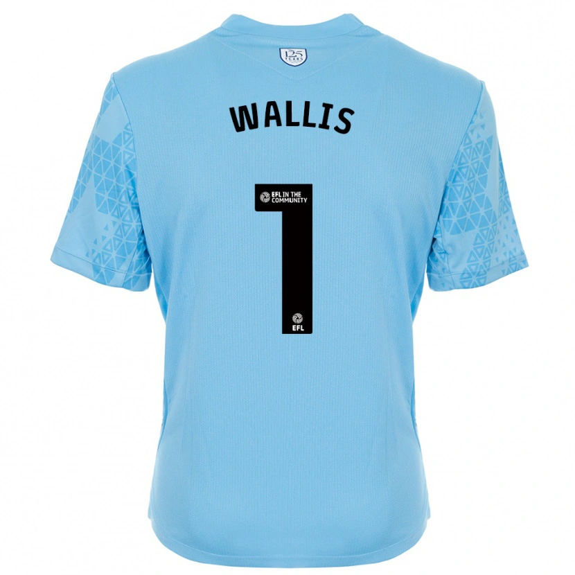 Danxen Niño Camiseta Joe Wallis #1 Negro Azul Cielo Portero Equipación 2025/26 La Camisa México