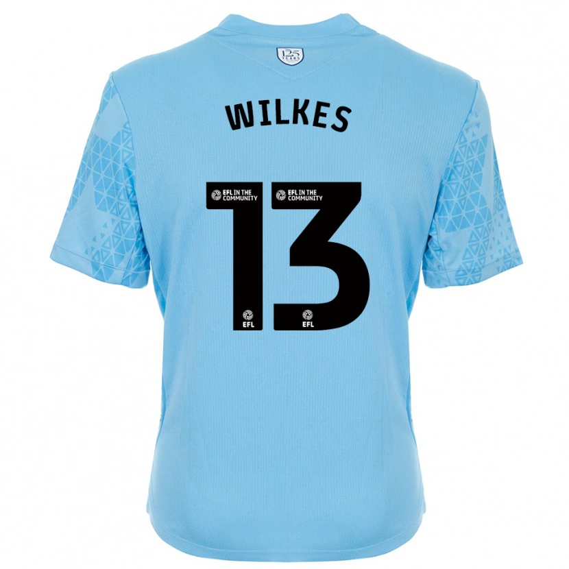 Danxen Niño Camiseta Liam Wilkes #13 Negro Azul Cielo Portero Equipación 2025/26 La Camisa México