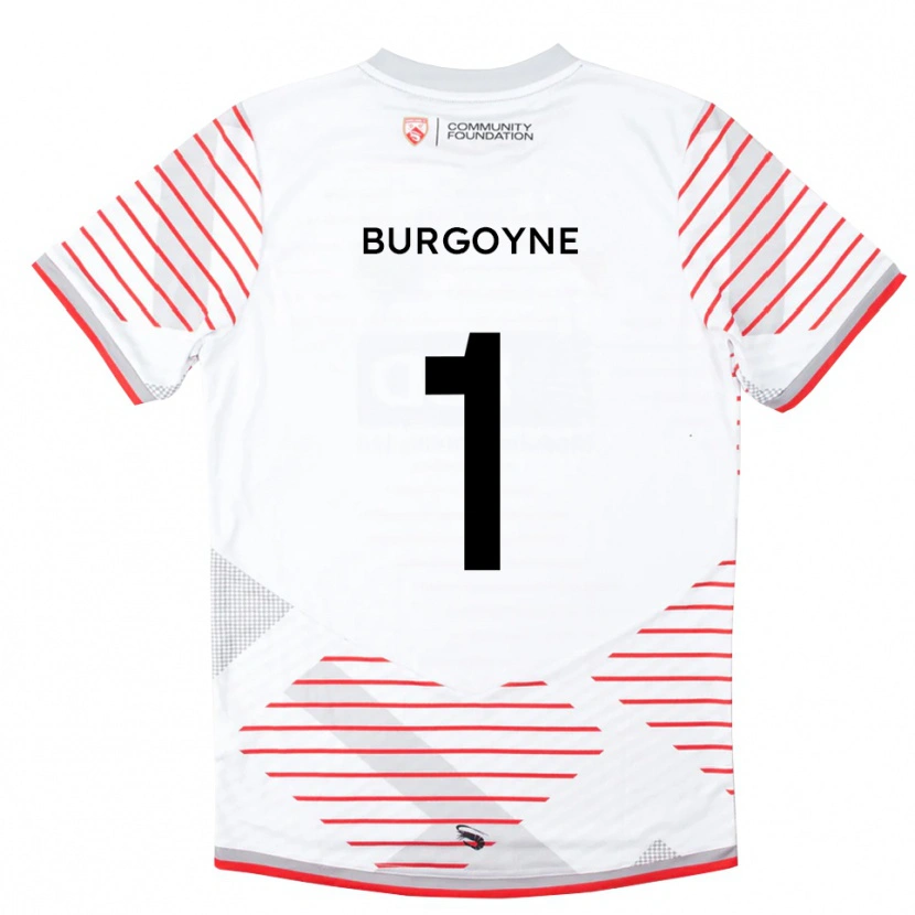 Danxen Niño Camiseta Harry Burgoyne #1 Blanco Rojo Portero Equipación 2025/26 La Camisa México
