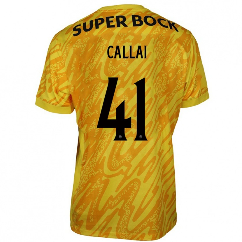 Danxen Niño Camiseta Diego Callai #41 Amarillo Naranja Portero Equipación 2025/26 La Camisa México