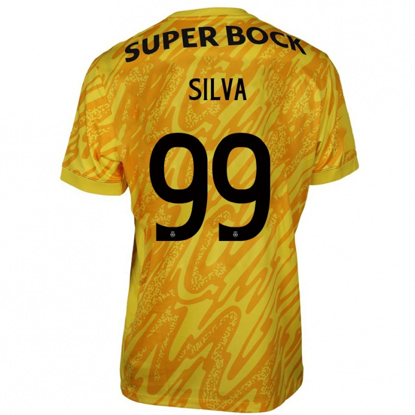Danxen Niño Camiseta Francisco Silva #99 Amarillo Naranja Portero Equipación 2025/26 La Camisa México