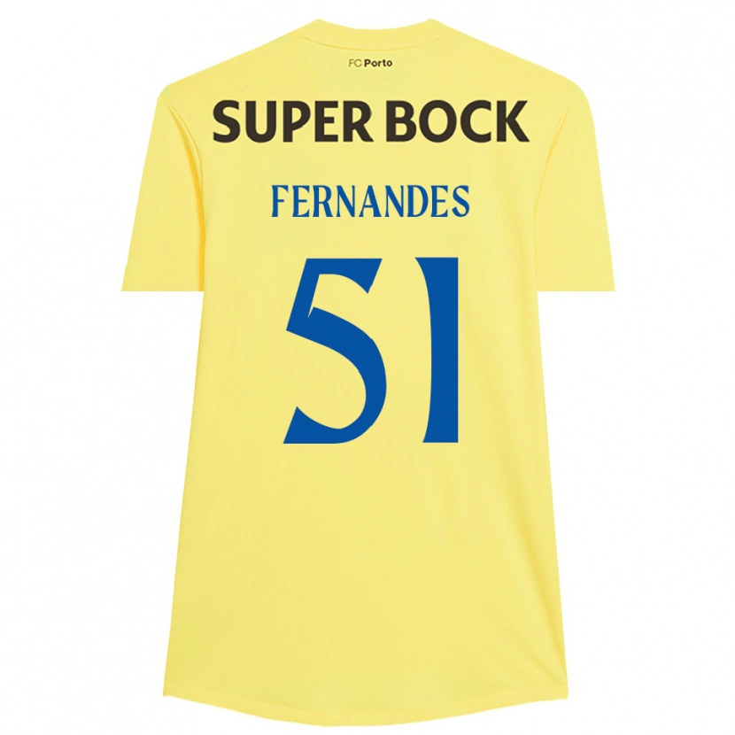 Danxen Niño Camiseta Diogo Fernandes #51 Amarillo Claro Negro Portero Equipación 2025/26 La Camisa México