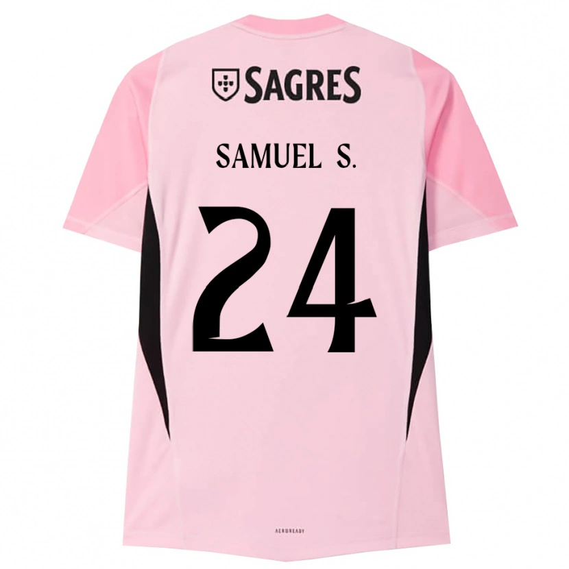 Danxen Niño Camiseta Samuel Soares #24 Rosa Negro Portero Equipación 2025/26 La Camisa México
