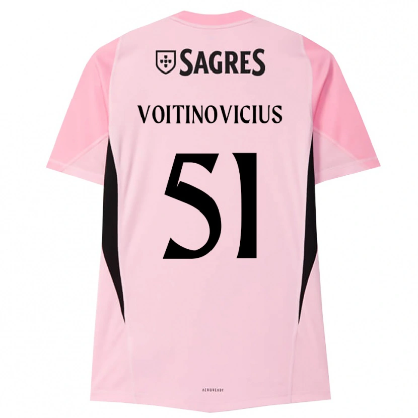 Danxen Niño Camiseta Arnas Voitinovičius #51 Rosa Negro Portero Equipación 2025/26 La Camisa México