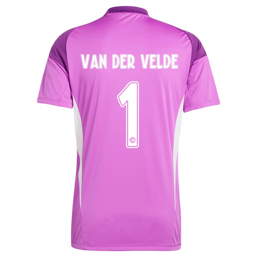 Danxen Niño Camiseta Valentijn van der Velde #1 Morado Claro Blanco Portero Equipación 2025/26 La Camisa México