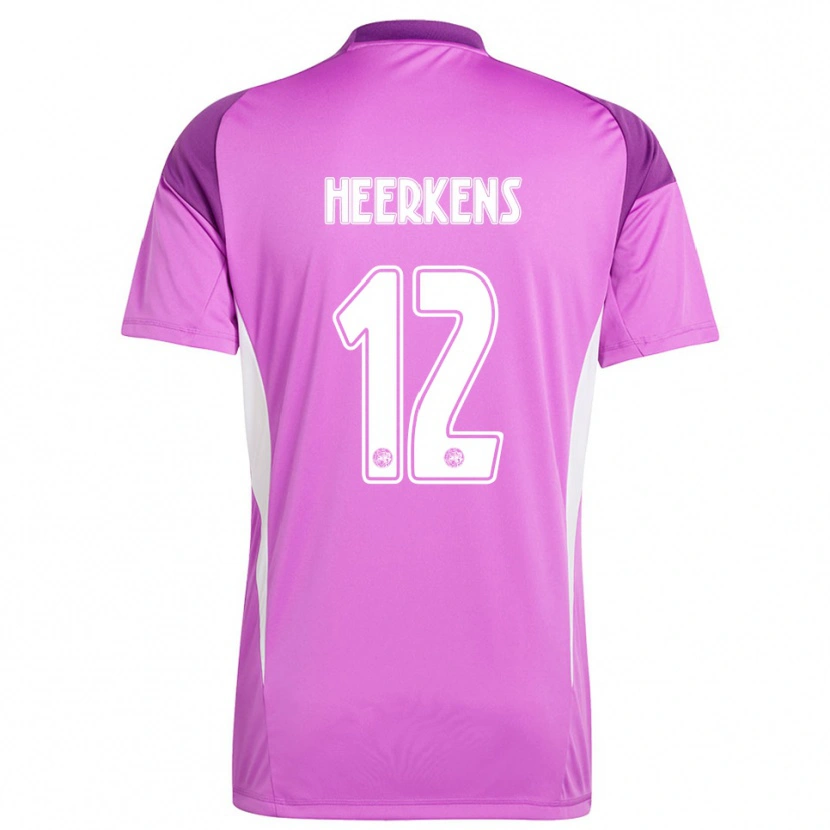 Danxen Niño Camiseta Joeri Heerkens #12 Morado Claro Blanco Portero Equipación 2025/26 La Camisa México