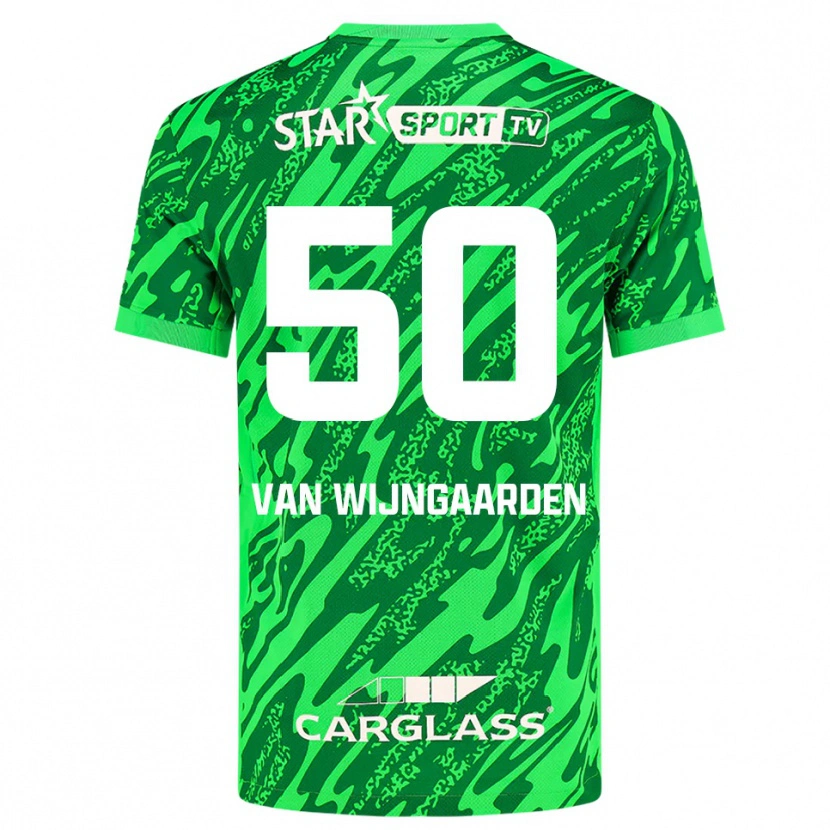 Danxen Niño Camiseta Maren Van Wijngaarden #50 Verde Oscuro Blanco Portero Equipación 2025/26 La Camisa México