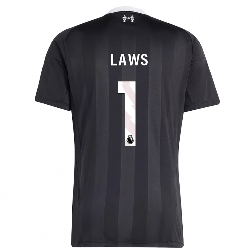 Danxen Niño Camiseta Rachael Laws #1 Blanco Negro Portero Equipación 2025/26 La Camisa México