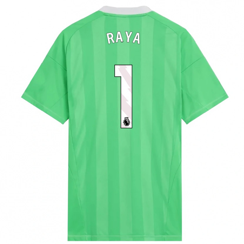 Danxen Niño Camiseta David Raya #1 Verde Claro Blanco Portero Equipación 2025/26 La Camisa México