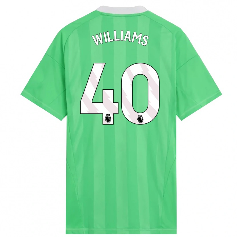 Danxen Niño Camiseta Naomi Williams #40 Verde Claro Blanco Portero Equipación 2025/26 La Camisa México