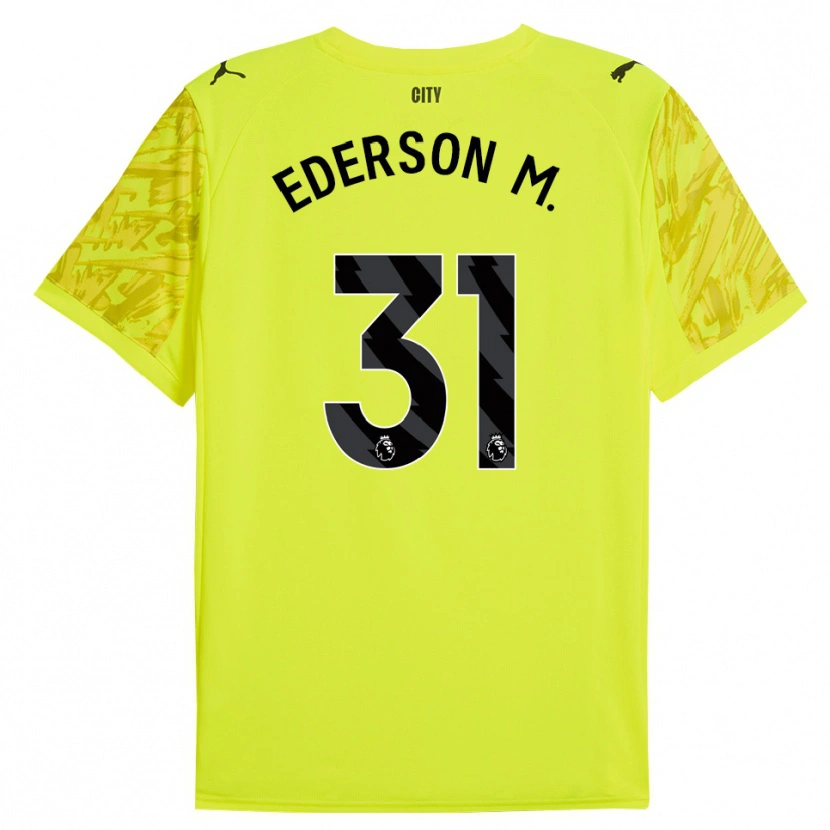 Danxen Niño Camiseta Ederson #31 Amarillo Naranja Negro Portero Equipación 2025/26 La Camisa México