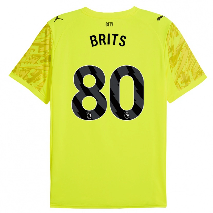 Danxen Niño Camiseta Spike Brits #80 Amarillo Naranja Negro Portero Equipación 2025/26 La Camisa México