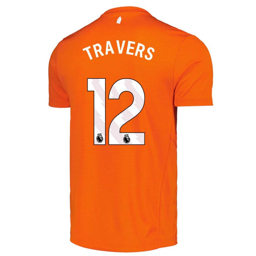 Danxen Niño Camiseta Mark Travers #12 Naranja Negro Portero Equipación 2025/26 La Camisa México