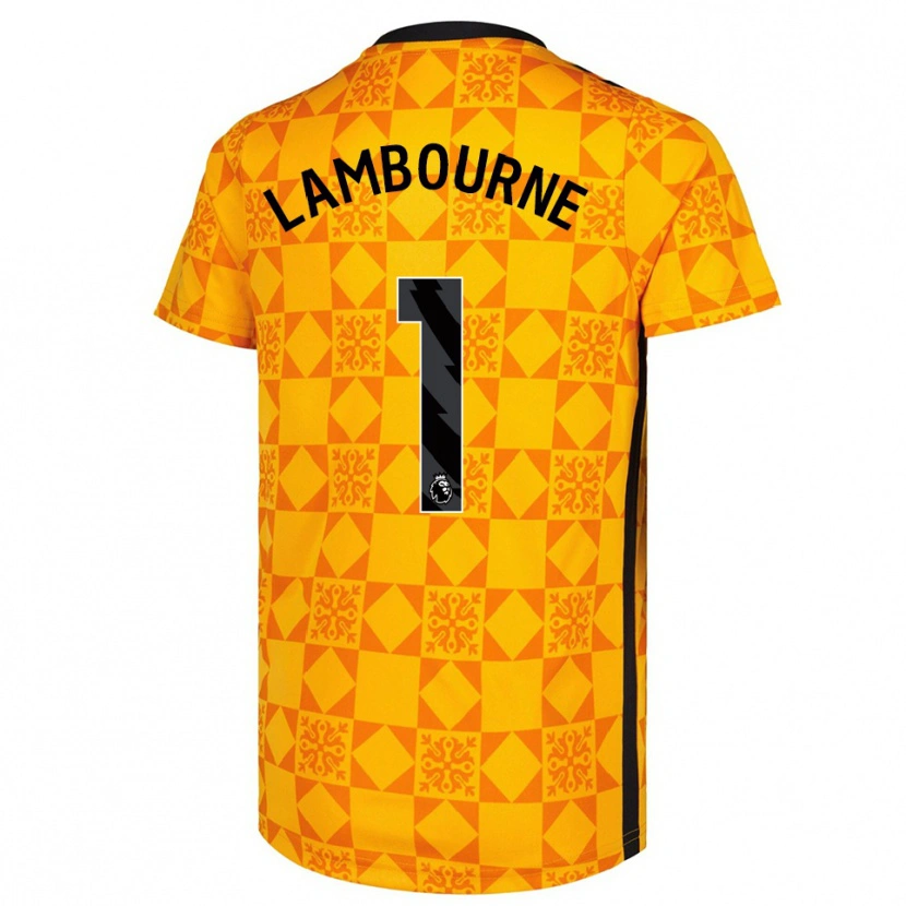 Danxen Niño Camiseta Demi Lambourne #1 Amarillo Negro Portero Equipación 2025/26 La Camisa México