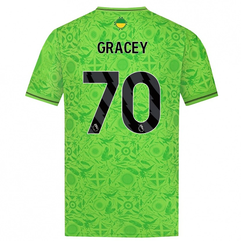 Danxen Niño Camiseta Josh Gracey #70 Verde Negro Portero Equipación 2025/26 La Camisa México