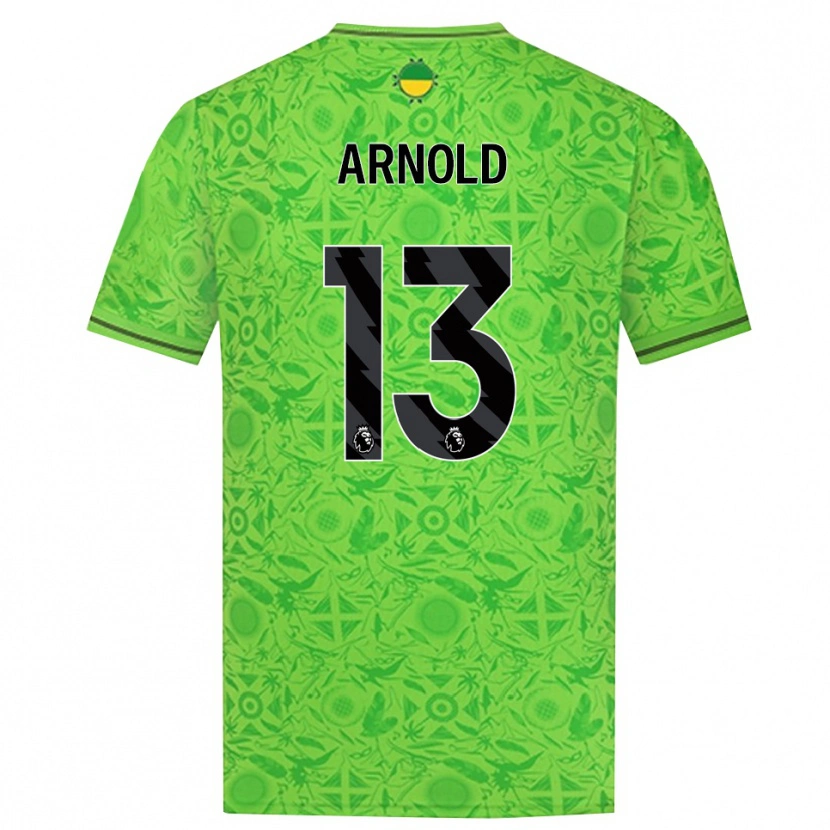 Danxen Niño Camiseta Alfie Arnold #13 Verde Negro Portero Equipación 2025/26 La Camisa México
