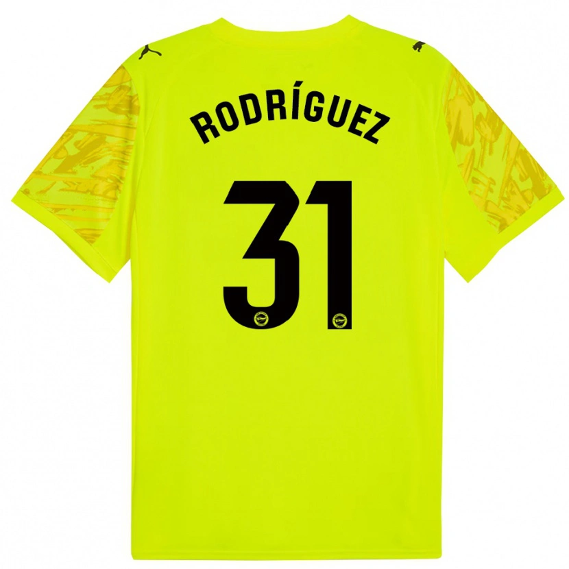 Danxen Niño Camiseta Adrián Rodríguez #31 Amarillo Negro Portero Equipación 2025/26 La Camisa México