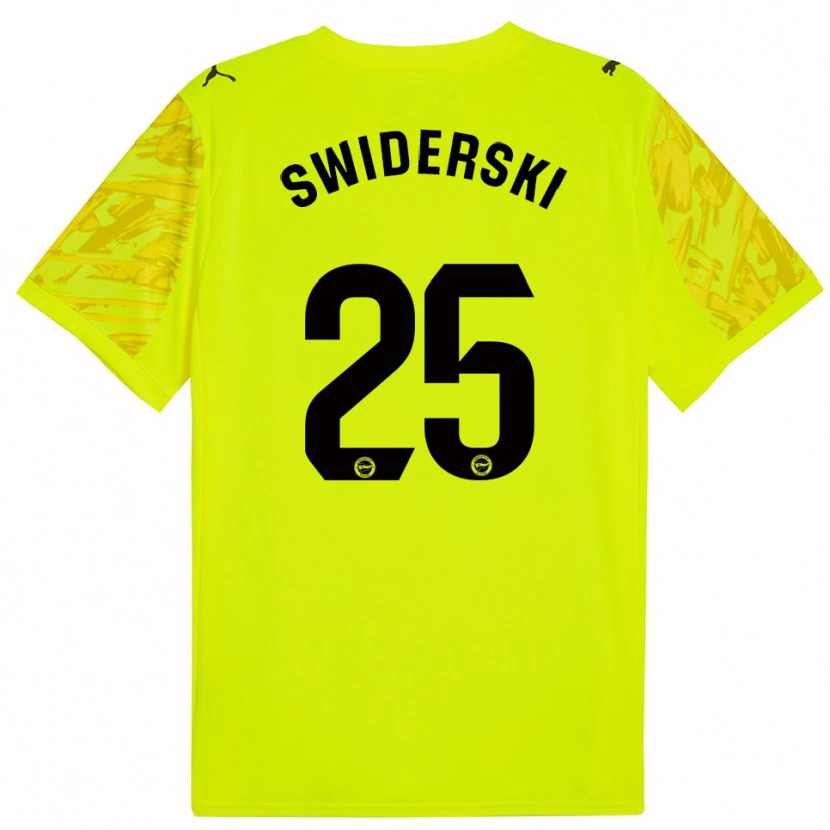 Danxen Niño Camiseta Grégoire Swiderski #25 Amarillo Negro Portero Equipación 2025/26 La Camisa México