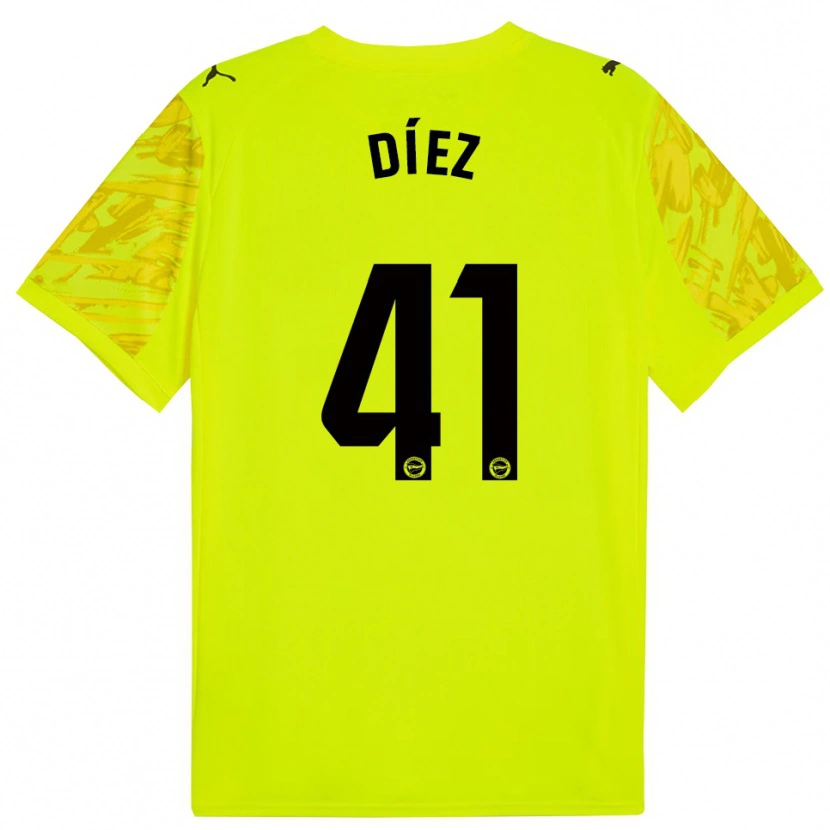 Danxen Niño Camiseta Victor Díez #41 Amarillo Negro Portero Equipación 2025/26 La Camisa México