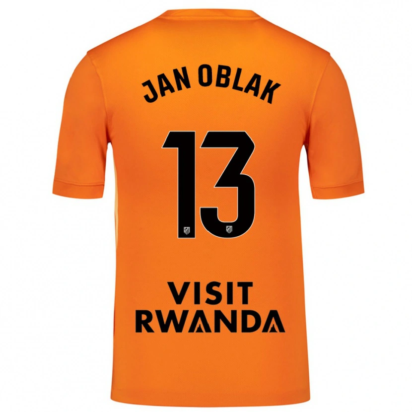 Danxen Niño Camiseta Jan Oblak #13 Naranja Negro Portero Equipación 2025/26 La Camisa México