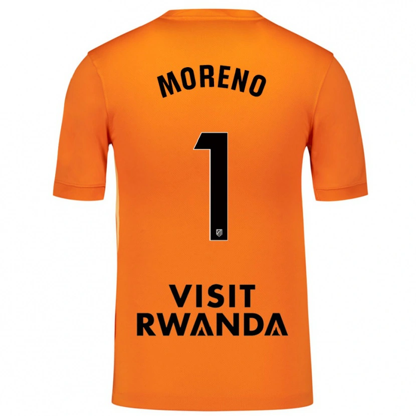 Danxen Niño Camiseta Álvaro Moreno #1 Naranja Negro Portero Equipación 2025/26 La Camisa México