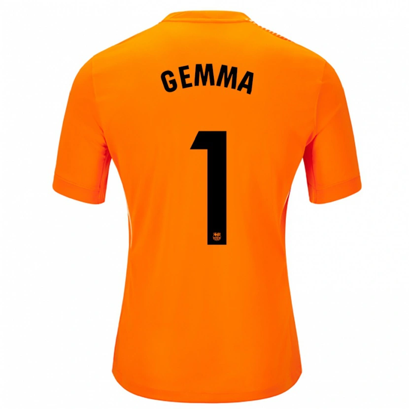 Danxen Niño Camiseta Gemma Font #1 Naranja Negro Portero Equipación 2025/26 La Camisa México