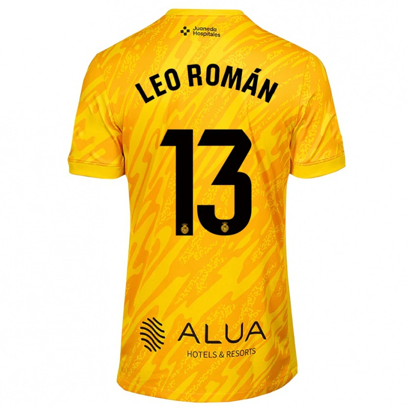 Danxen Niño Camiseta Leo Román #13 Naranja Negro Portero Equipación 2025/26 La Camisa México