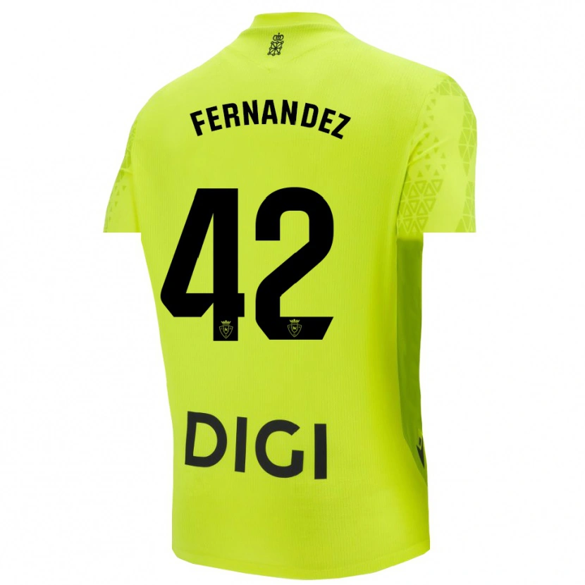 Danxen Niño Camiseta Rafa Fernández #42 Verde Fluorescente Portero Equipación 2025/26 La Camisa México