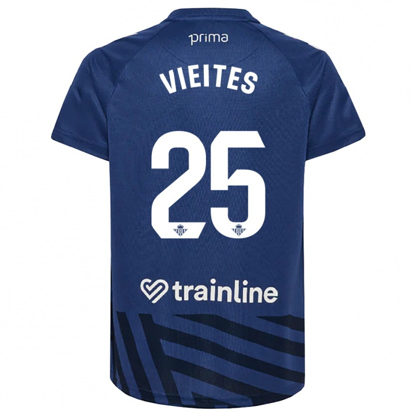 Danxen Niño Camiseta Fran Vieites #25 Azul Real Blanco Portero Equipación 2025/26 La Camisa México