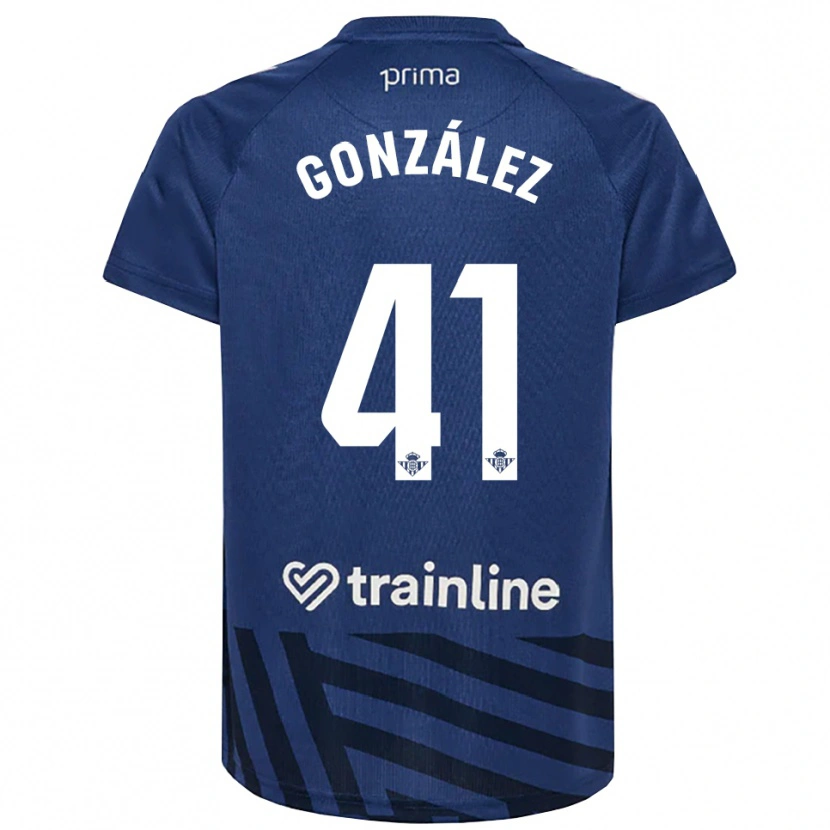 Danxen Niño Camiseta Manu González #41 Azul Real Blanco Portero Equipación 2025/26 La Camisa México