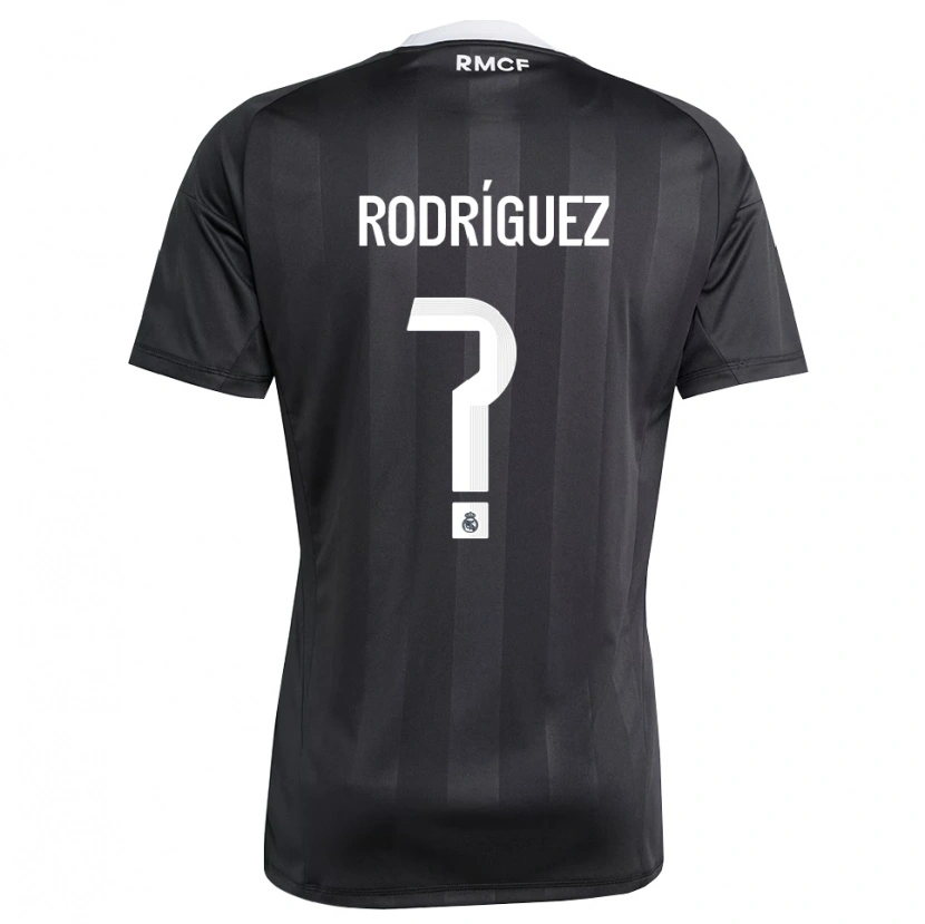 Danxen Niño Camiseta Álvaro Rodríguez #0 Negro Blanco Portero Equipación 2025/26 La Camisa México