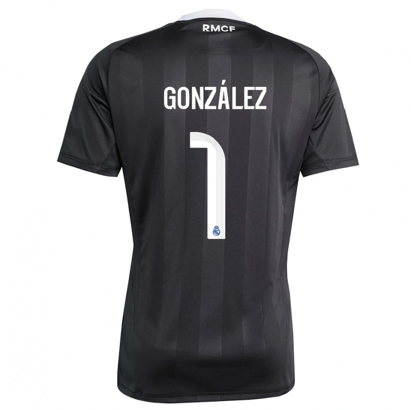 Danxen Niño Camiseta Álvaro González #1 Negro Blanco Portero Equipación 2025/26 La Camisa México