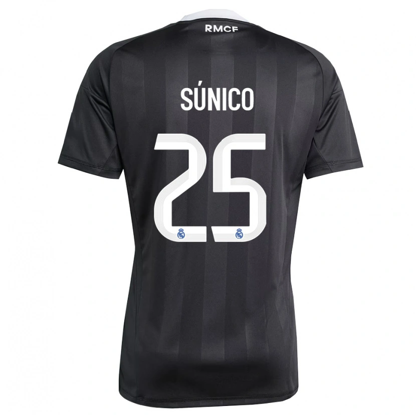 Danxen Niño Camiseta Guille Súnico #25 Negro Blanco Portero Equipación 2025/26 La Camisa México