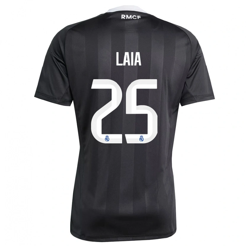 Danxen Niño Camiseta Laia López De La Morena #25 Negro Blanco Portero Equipación 2025/26 La Camisa México