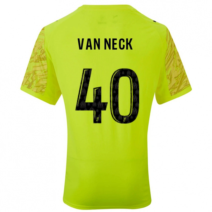 Danxen Niño Camiseta Jelle Van Neck #40 Verde Fluorescente Negro Portero Equipación 2025/26 La Camisa México