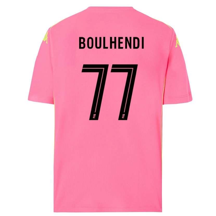 Danxen Niño Camiseta Teddy Boulhendi #77 Rosa Caliente Negro Portero Equipación 2025/26 La Camisa México